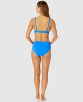 Anne Cole Womens O Ring Plunge Bikini Top High Waist Bottoms