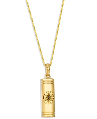 Le Vian Vanilla Diamond & Chocolate Diamond Mezuzah Pendant Necklace in 14k Yellow Gold, 20"