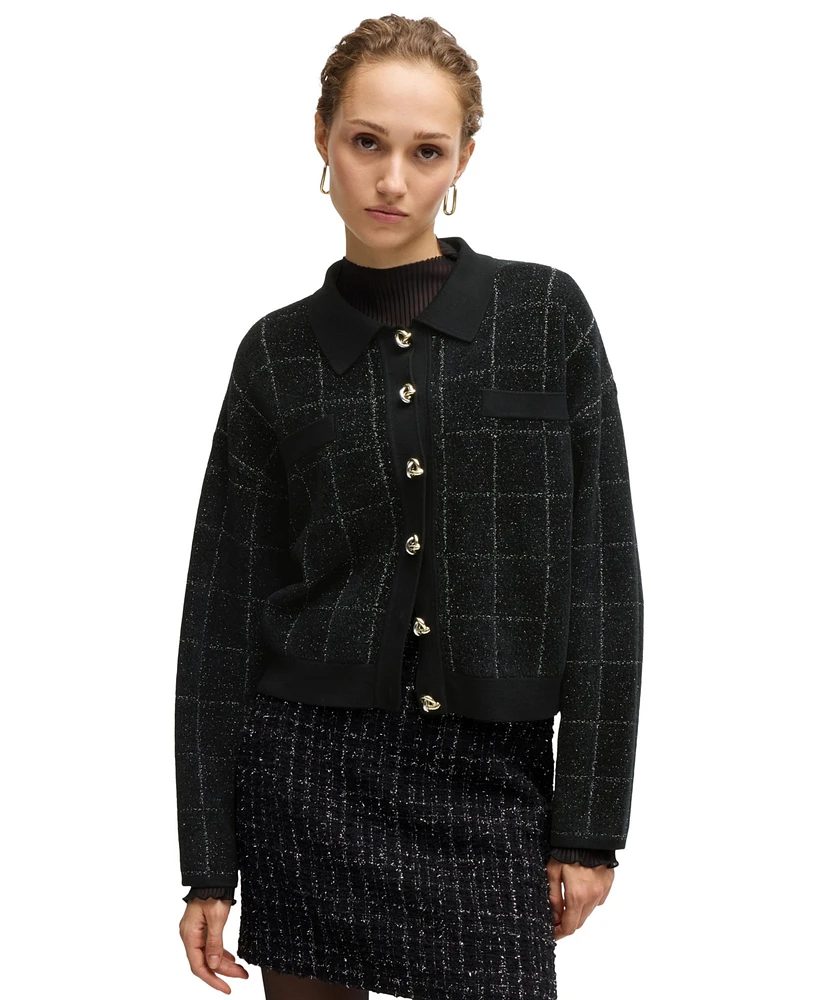 Boss by Hugo Women's Sparkle Tweed Cropped Jacket