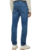 Boss by Hugo Men's Mid-Blue Comfort-Stretch Regular-Fit Jeans