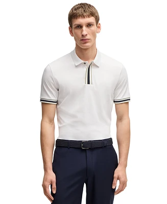 Boss by Hugo Men's Contrast Tipping Interlock-Cotton Polo Shirt