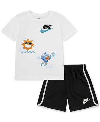 Nike Little Kids Just Believe T-Shirt & Shorts, 2 Piece Set