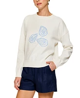 Line & Dot Women's Oyster Motif Crewneck Sweater