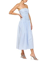 Line & Dot Women's Darra Striped Strapless Midi Dress