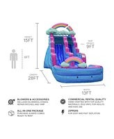 JumpOrange Imperfectly Perfect Commercial Grade Inflatable Water Slide with Detachable Deep Pool for Kids and Adults (with Blower), Outdoor Indoor, We