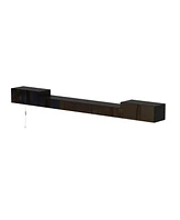 Black wall-mounted Tv stand, entertainment center with five drawers, media console with light strip