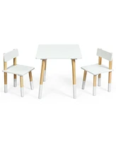 Kids Wooden Table and 2 Chairs Set