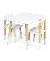 Kids Wooden Table and 2 Chairs Set