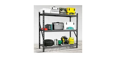 Garage Shelving Heavy Duty 72"H77"W Garage Storage Shelves 6000LBS Heavy Duty Shelving Adjustable 3 Tier Metal Shelving