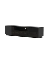 Tv stand with 4 drawers, media console with light strip, entertainment center in black wood