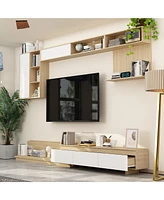 40-60 Inch Universal Tv Stand, Movable Media Console, Entertainment Center with 3-Layer Storage Rack