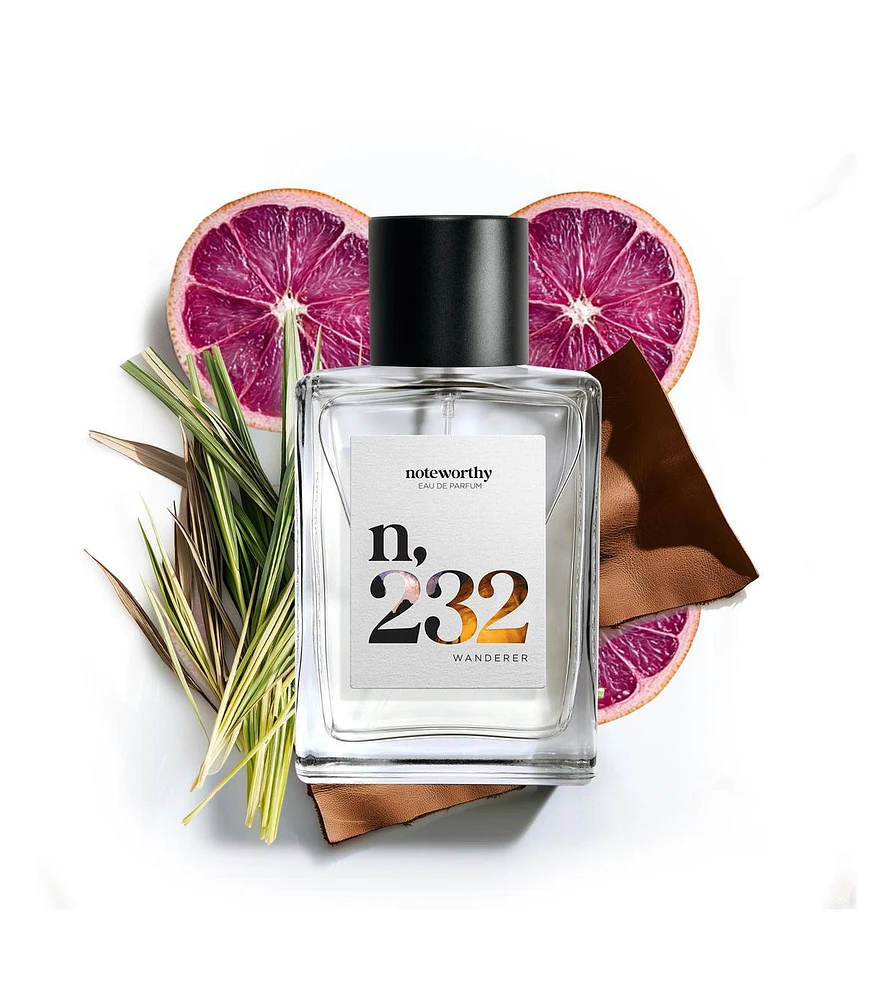 Noteworthy n,232 Eau De Parfum | Wanderer | Grapefruit Leather Vetiver Fragrance