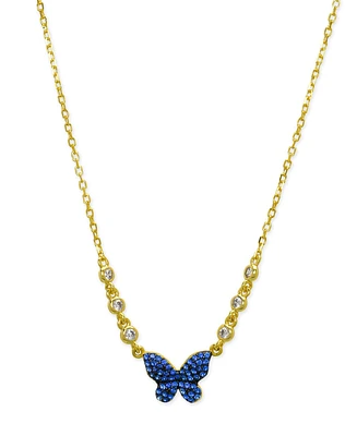 Lily Nily Girls Sapphire Butterfly Necklace in 18K Gold over Sterling Silver