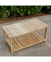 Outdoor Solid Wood Coffee Table – Modern Design for Patio & Garden