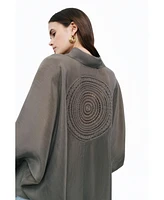 Nocturne Women's Embroidered Flowy Shirt