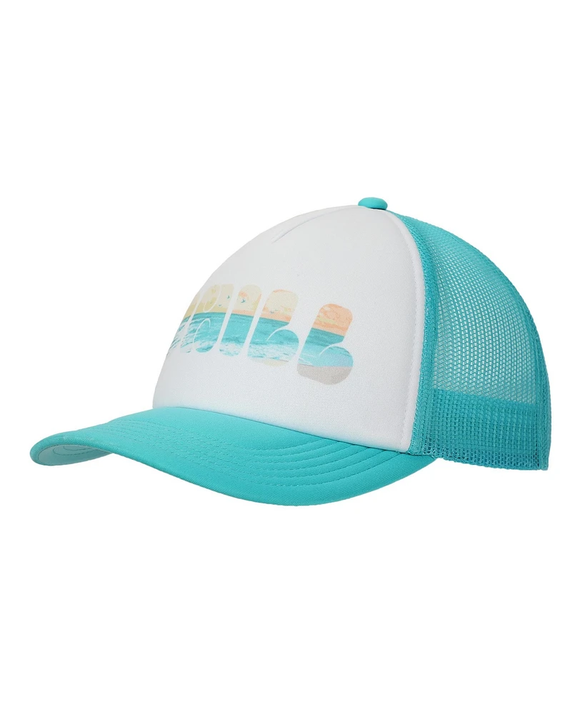 Chill Beach Vibes White & Aqua Foam Trucker Hat