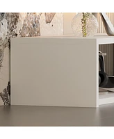 Tv stand with 3 drawers, retractable media console, entertainment center in white wood