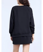 Motherhood Maternity Long Sleeve With Side Slits Scuba Raglan Top