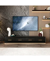 Tv stand with 4 drawers, media console with light strip