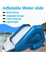 Inflatable Water Slide 114"x43"x59" Pool Slide Built-in Sprayers Swimming Pool Play Center Kids Age 6+