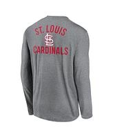 Nike Men's Heather Charcoal St. Louis Cardinals 2-Hit Legend Performance Long Sleeve T-Shirt