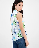 I.n.c. International Concepts Petite Printed Button-Front Top, Exclusively at Macy's