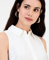 I.n.c. International Concepts Petite Spread-Collar Button-Front Top, Exclusively at Macy's