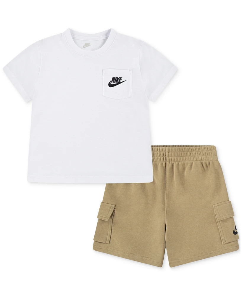 Nike Little Boys Pocket T-Shirt & French Terry Shorts, 2 Piece Set