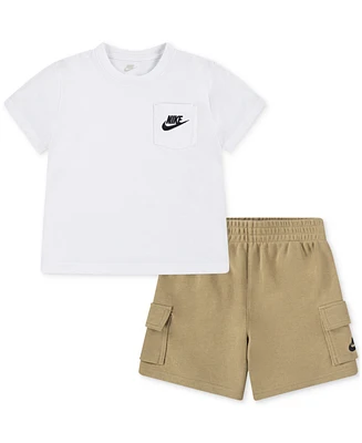 Nike Little Boys Pocket T-Shirt & French Terry Shorts, 2 Piece Set