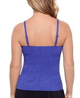 Swim Solutions Women's Printed Twist-Front Tankini Top, Exclusively at Macy's