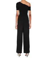 White Tie by Shani Women's Crystal-Bow One-Shoulder Wide-Leg Jumpsuit
