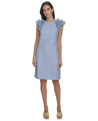 Jessica Howard Petite Ruffle-Shoulder Shift Dress