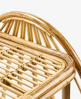 Amara Handmade Rattan Stool and Plant Stand, Boho Accent Furniture