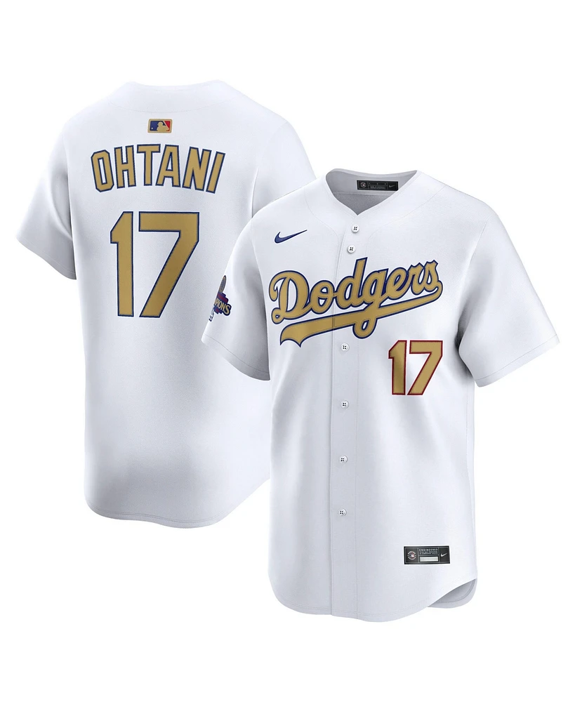 Nike Men's Shohei Ohtani White Los Angeles Dodgers 2025 Gold Collection Limited Jersey