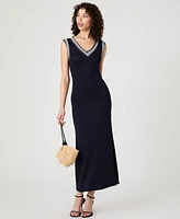 French Connection Women's Sage Knit-Trim Sleeveless Dress