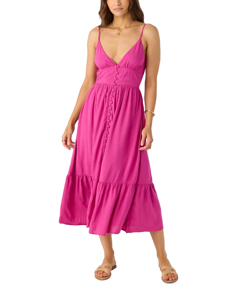 O'Neill Juniors' Pilar Woven Sleeveless Tiered Midi Dress