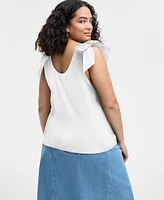 On 34th Trendy Plus Bow-Shoulder Tank Top, Exclusively at Macy's