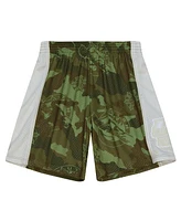 Mitchell & Ness Men's Camo Utah Jazz 1998-99 Hardwood Classics Ghost Green Swingman Shorts