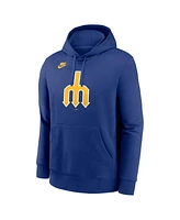 Nike Men's Royal Seattle Mariners Cooperstown Collection Logo Club Pullover Hoodie
