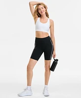 Id Ideology Women's Compression Piping Bike Shorts, Exclusively at Macy's