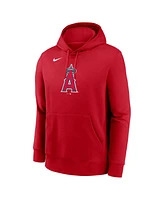 Nike Men's Red Los Angeles Angels Logo Club Fleece Pullover Hoodie