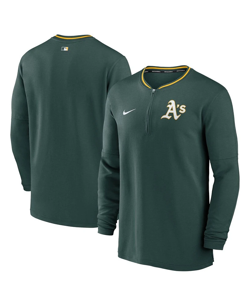 Nike Men's Green Athletics Authentic Collection Performance Half-Zip Top