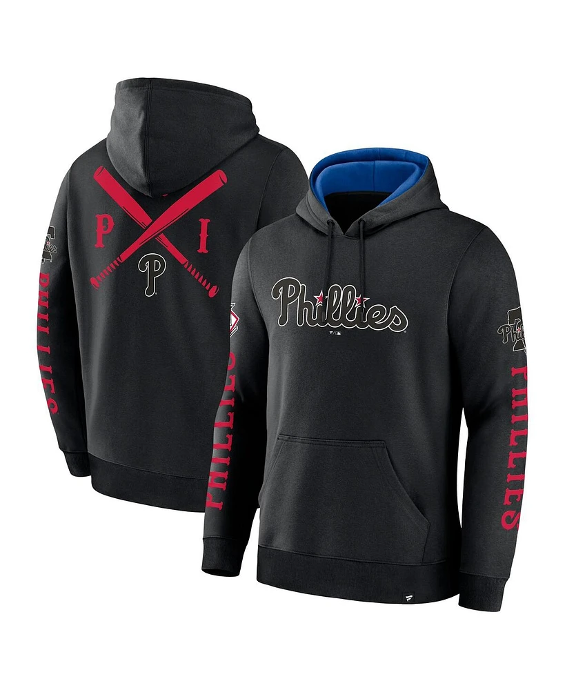 Fanatics Men's Black Philadelphia Phillies Big City Legacy Fleece Pullover Hoodie