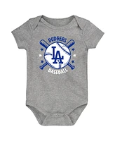 Outerstuff Baby Boys and Girls 3-Pack Multi Los Angeles Dodgers Batter Up Bodysuit Set
