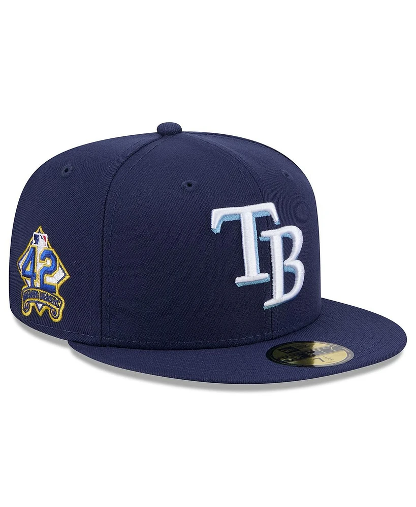 New Era Men's Navy Tampa Bay Rays 2025 Jackie Robinson Day 59FIFTY Fitted Hat