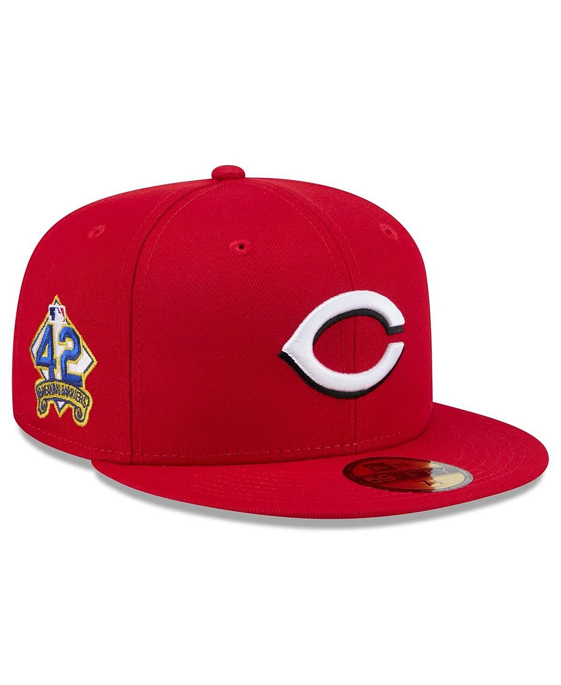 New Era Men's Red Cincinnati Reds 2025 Jackie Robinson Day 59FIFTY Fitted Hat