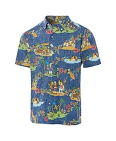 Reyn Spooner Men's Navy The Simpsons Hawaiian Vacation Button-Down Shirt