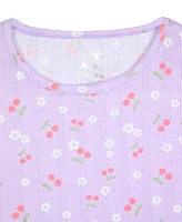 Max & Olivia Big Girls Pointelle Cherry-Print Shorts Pajama Set