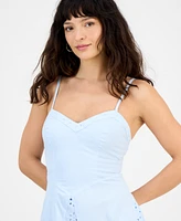 And Now This Petite V-Neck Sleeveless Eyelet Maxi Dress, Exclusively at Macy's