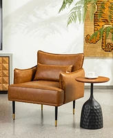 Glitzhome 32" Leatherette Mid-Century Modern Armchair